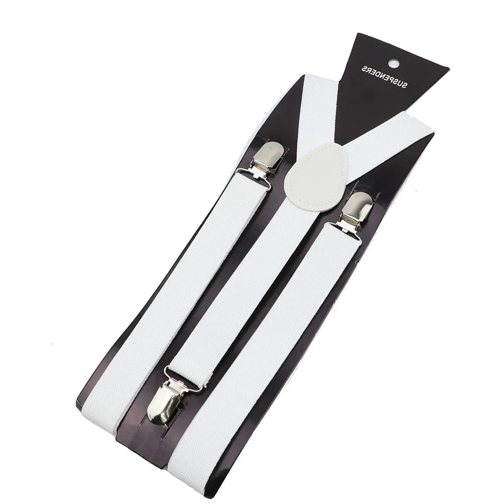 Solid Color Unisex Suspenders Clip-on Buckle Men Straps Adjustable Elastic Y-Back Braces For Wedding Suit Skirt Accessories Gift 250515