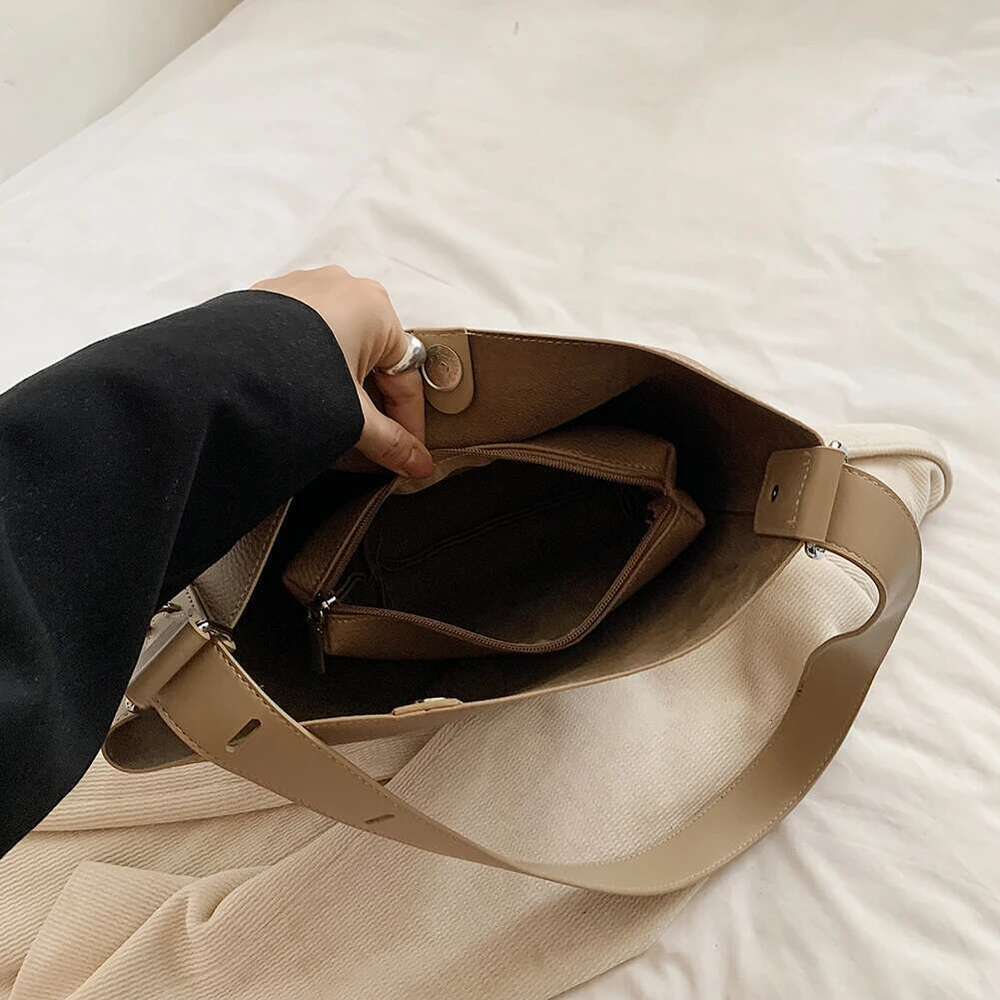 Bucket Women Adjustable Strap Shoulder Vegan Leather With Inner Pocket Handbag Hobo Bag For Work Travel