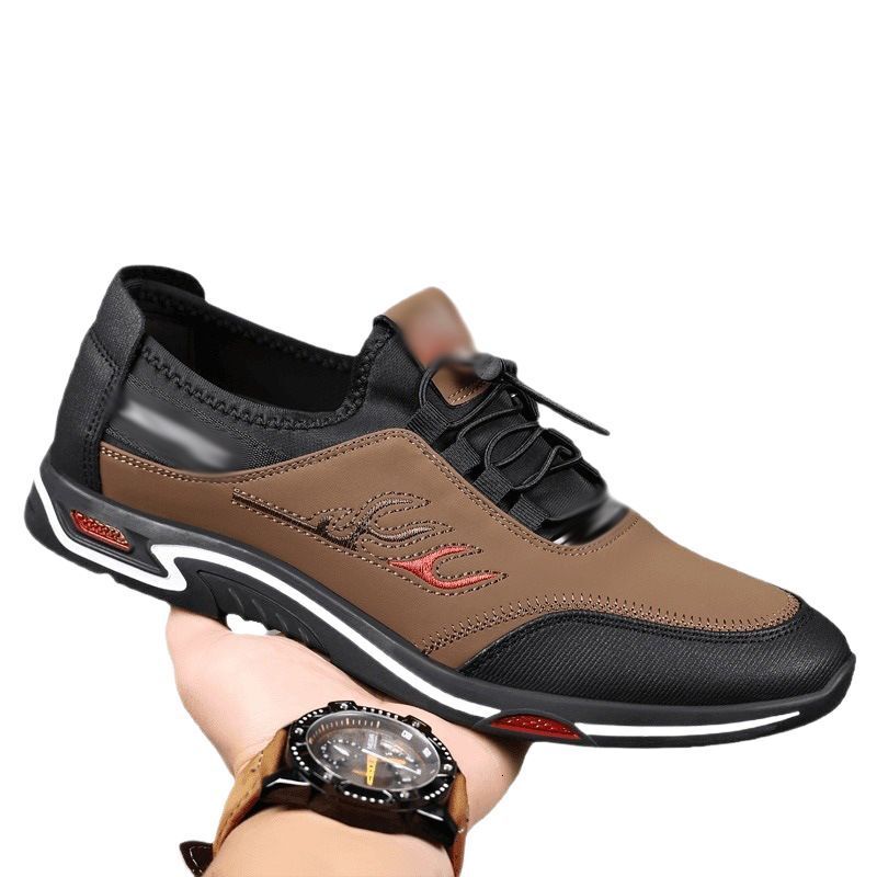 Men's 2025 spring new breathable casual sports board soft sole lightweight inner height versatile bean shoes