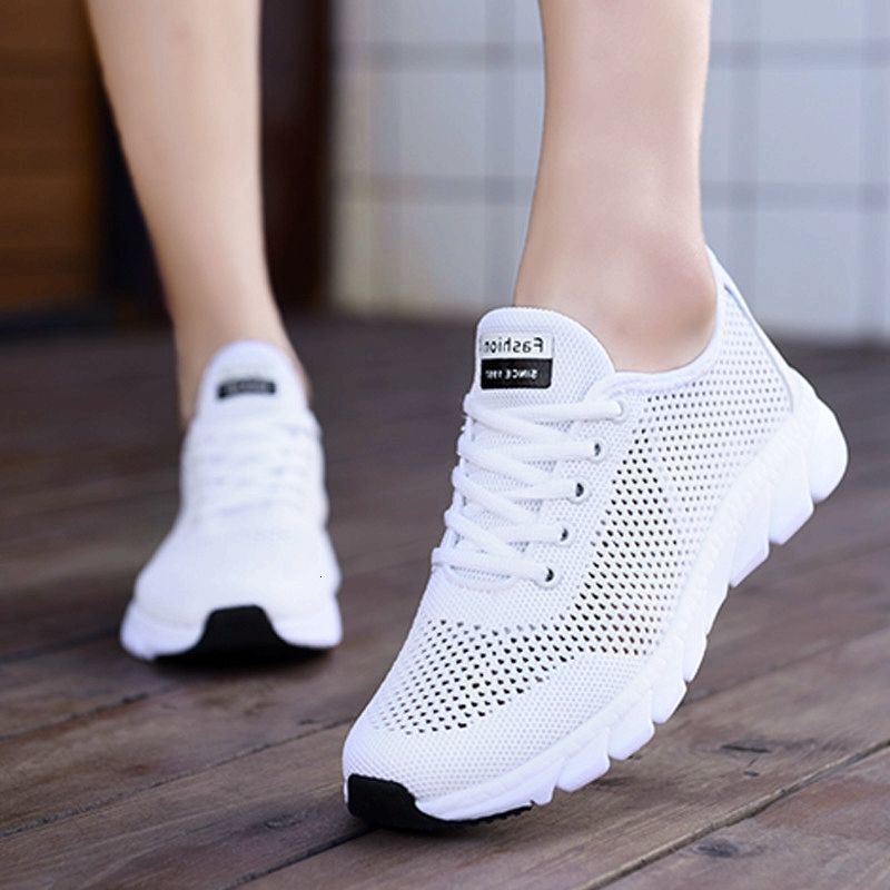 Large Size New Sports Summer Hollow White Ultra Light Casual Shoes Running Shoes Women S Mesh Ddmysaturn