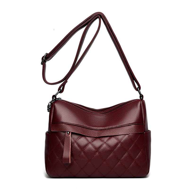 New women's multifunctional layered shoulder bag, crossbody bag, retro high-end texture, solid color crossbody bag, casual and simple style desig