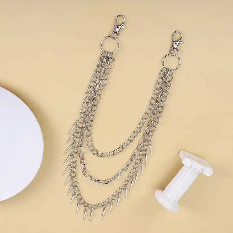 Punk Rock Belts Chain Metal Pants Waist Chain Men Women Key Chain Big Ring Wallet Keychain Jeans Unisex Hip-hop Jewelry Gifts Y250515