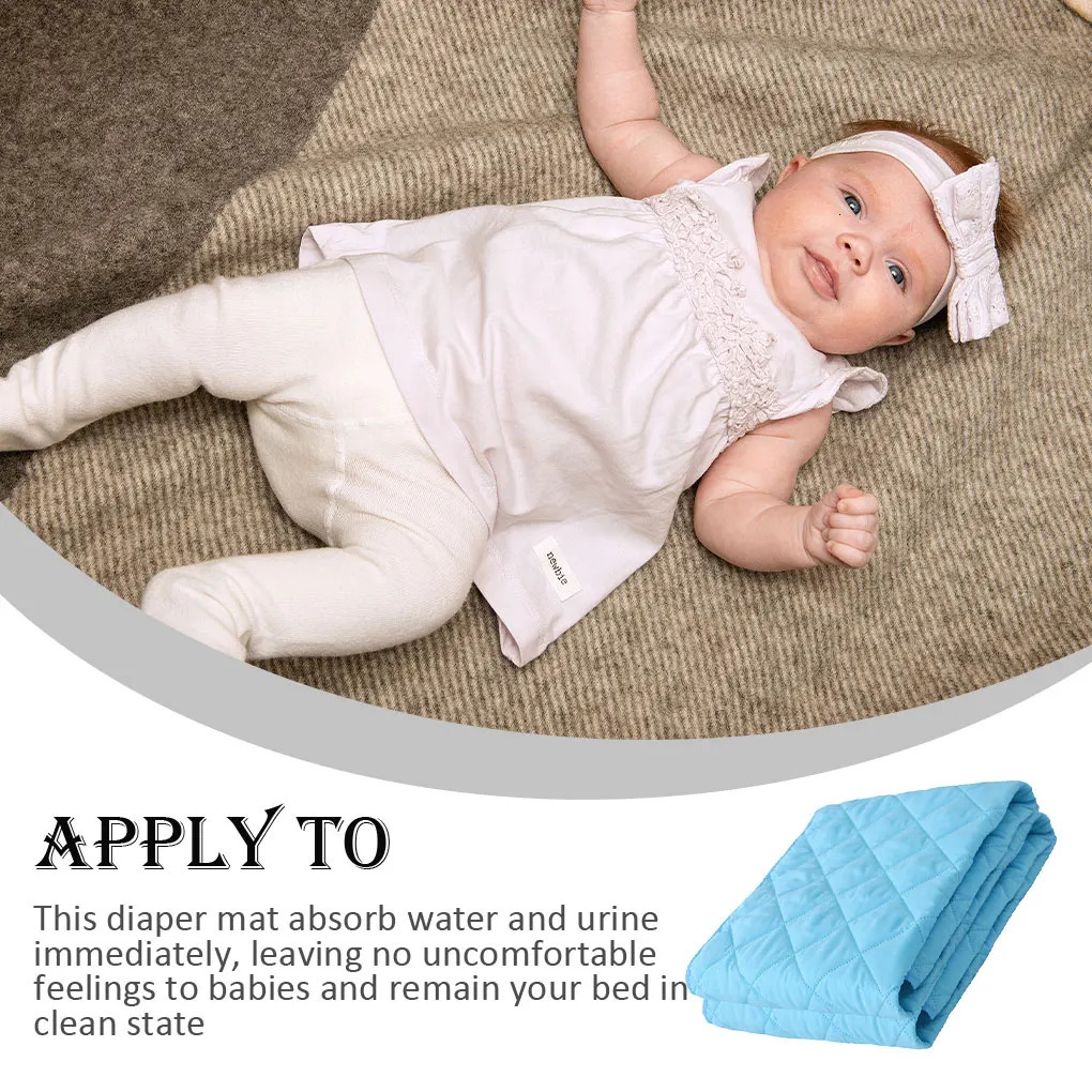 Baby Diaper Mat Waterproof Cushion Waterproof Tool Diaper Changing Pads Infant Boys Girls Urine Mats Blue 50*70cm 250515