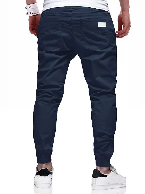 Men's Cotton Straight Utility Drawstring Cuffed Pants.