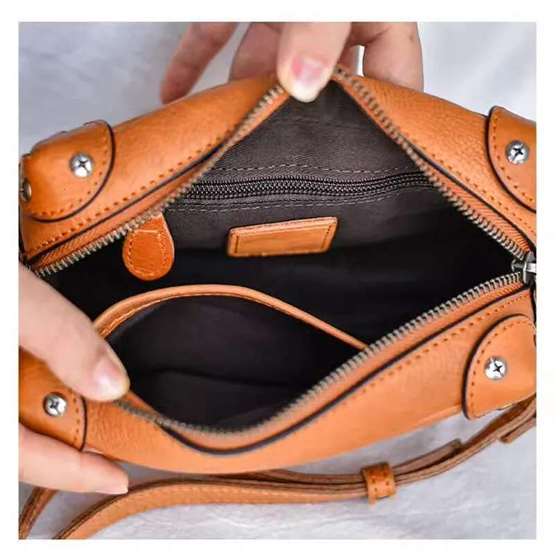 Vintage Designer Handmade First Layer Cowhide Women's Shoulder Weekend Outdoor Daily Genuine Leather Crossbody Bag
