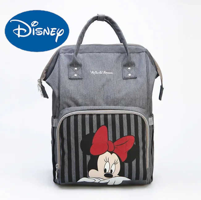 Disney Baby Diaper Backpack Moms Baby Nursing Bag Mother Maternity Nappy Changing Bag Travel Stroller USB Heating Mickey SeriesXJ250515