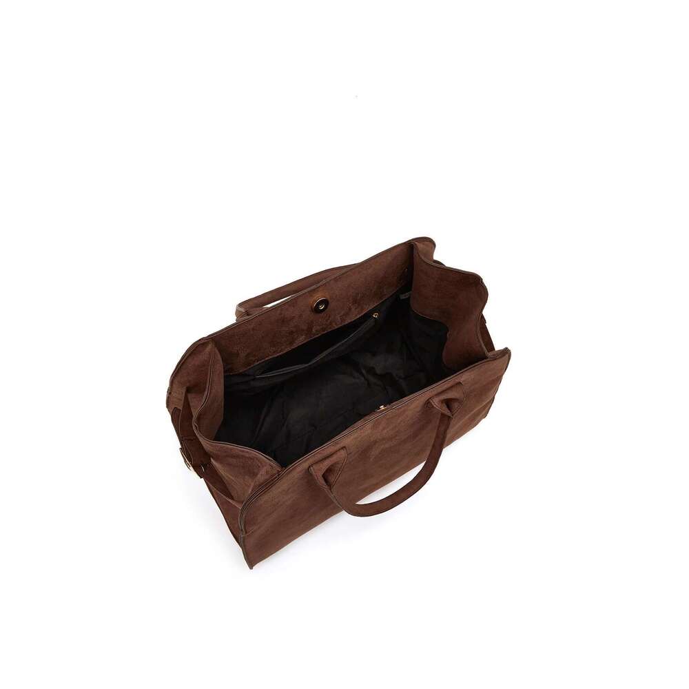 Stylish And Elegant Women's Suede Commuter Tote Bag, Large Capacity Portable Briefcase Travel Bag
