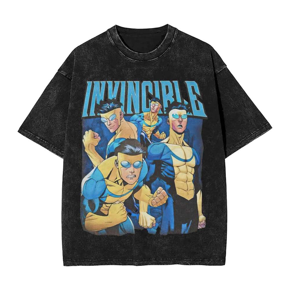Retro Invincible Cartoon Comic Bootleg T Shirt Vintage Style For Men Women 100% Cotton T-Shirts Tee Tops