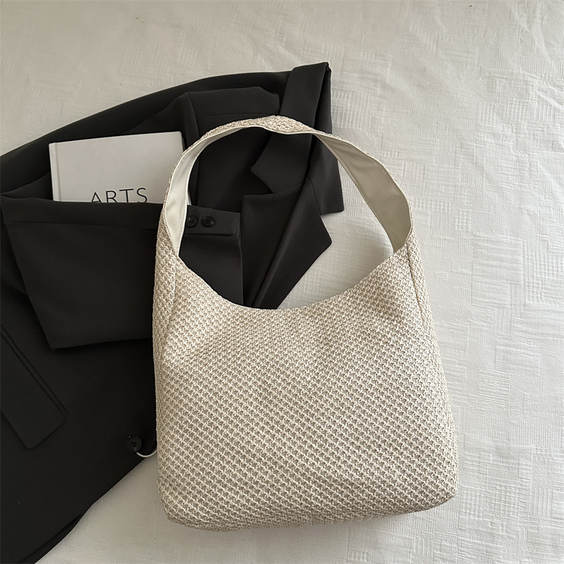 Summer Travel Beach Vacation 2025 Grass Commuting One Luxury Bag Shoulder Woven New Free Delivery Designer Bag Large Capacity Tote Bag Luxurious Feeli