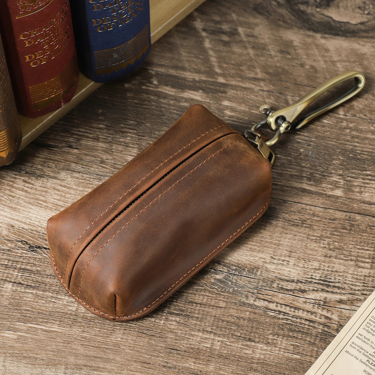 CONTACTS Genuine Leather Faraday Car Key Pouch Signal Shielding Faraday Cage RFID Faraday Bag Key Fob Protector Car Key Wallets 250515