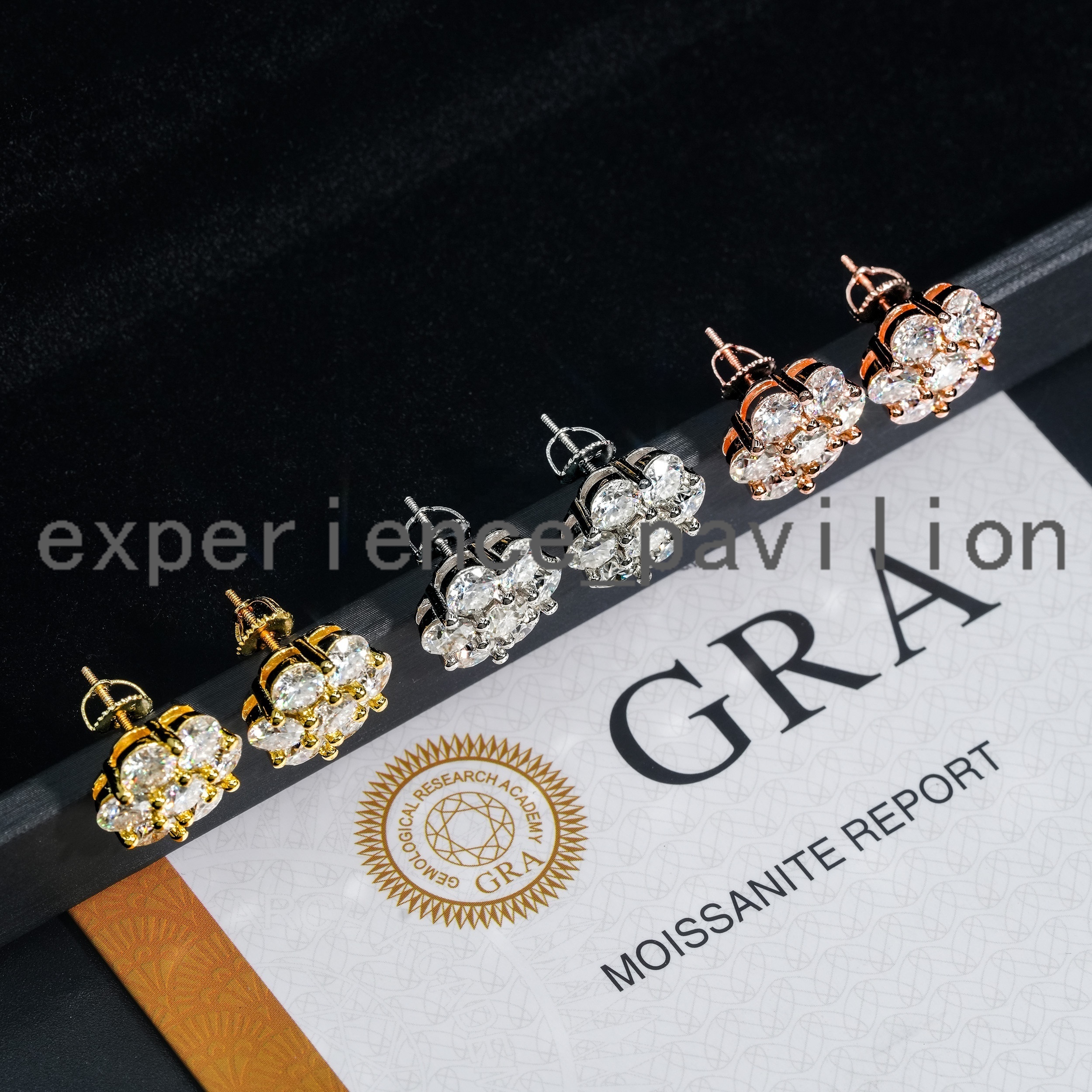Flower Design Stud Earring Hip Hop Jewelry Gold Plated 925 Sterling Silver Iced Out VVS Diamond Moissanite Earring Hot Sale
