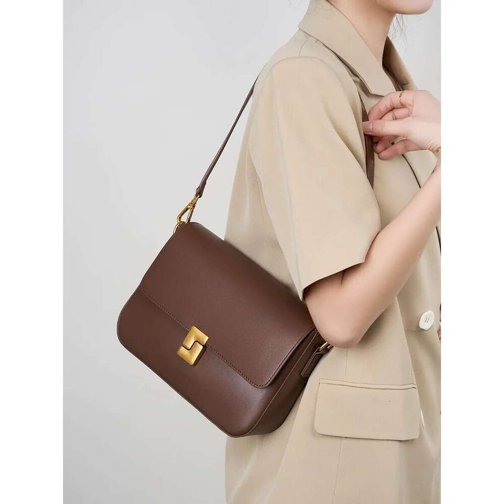 100% Genuine Leather Women Crossbody Fashion Small Square High Quality Cowhide Women's Commuter Shoulder Bag