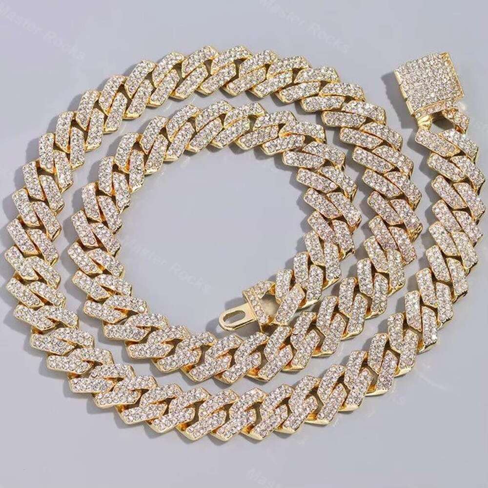 Iced 2 Rows 10mm Silica Sier Cuban Chain Men's Jewelry Necklace