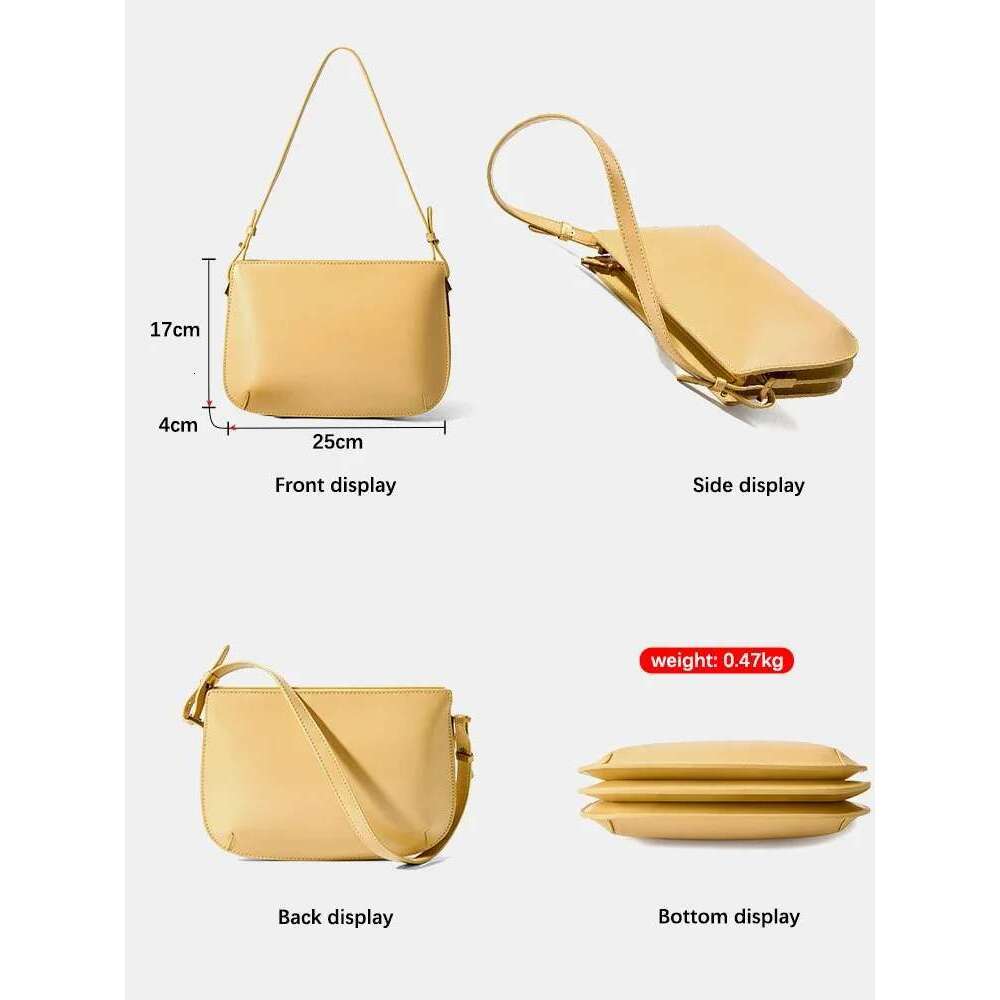 Zency Premium Split Leather Red Armpit Bag Female 2024 Cowhide Messenger Bag Shoulder Crossbody Designer Handbag Sac