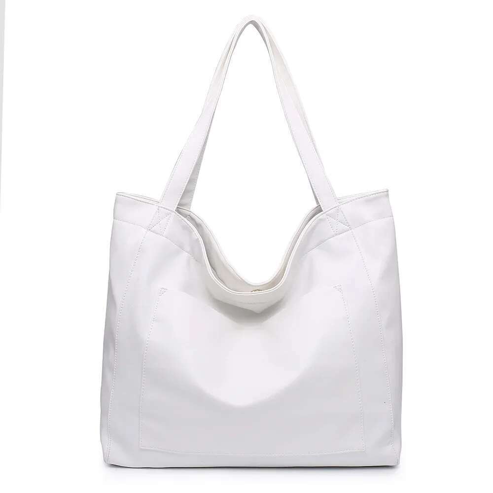 2025 Women's Large Capacity With Side Pockets Soft Handbag Shoulder Retro Waxed Leather Tote Bag For Women