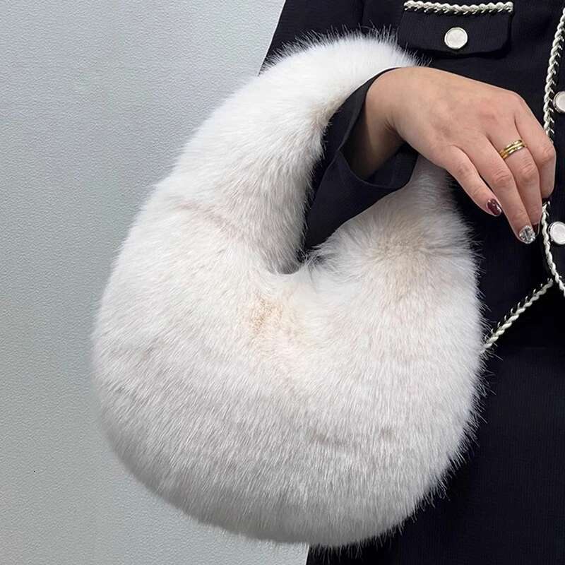 Faux Fur Ladies Shoulder Soft Plush Evening Tote Handbag Women's Clutch Fluffy Crossbody Bag