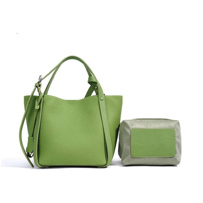 2025 Spring Summer Genuine Leather Crossbody Shoulder Bag,Cowhide Shopping Basket Bag,Large Capacity Women Bucket Handbag