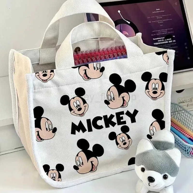 Disney New Large Capacity Cartoon Canvas Bag Womens 2024 New Fashion Outing Portable Shopping Bag Mommy Shoulder Tote BagXJ250515