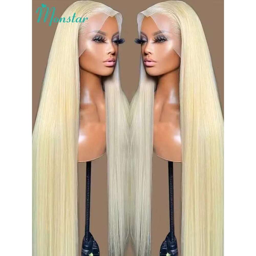 13x4 13x6 360 HD Transparent 613 Honey Blonde Color Front Human Hair Wigs for Women Raw Brazilian Straight Lace Frontal Wig