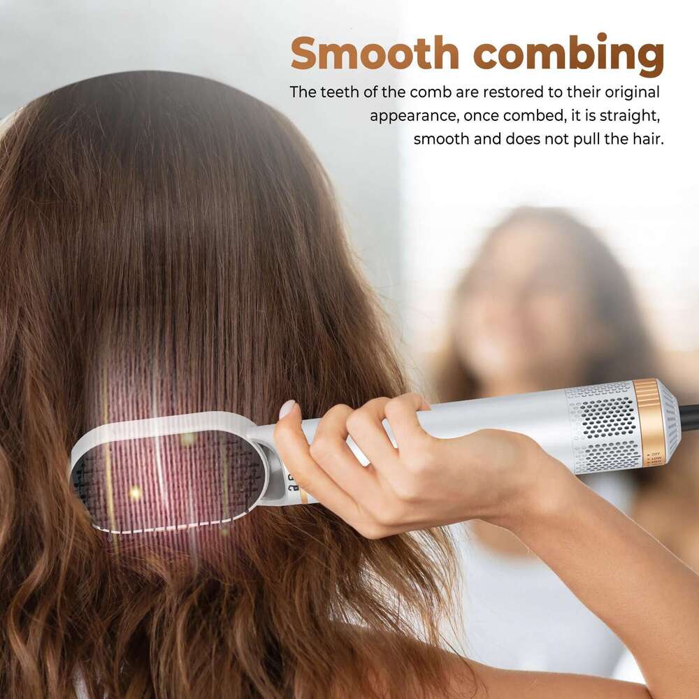 Hair Brush,5 in 1 Blow Dryer Brush,High-Speed 100,000 RPM Professional Hot Air Brush Set with Curlers,Hair Styler for Fast