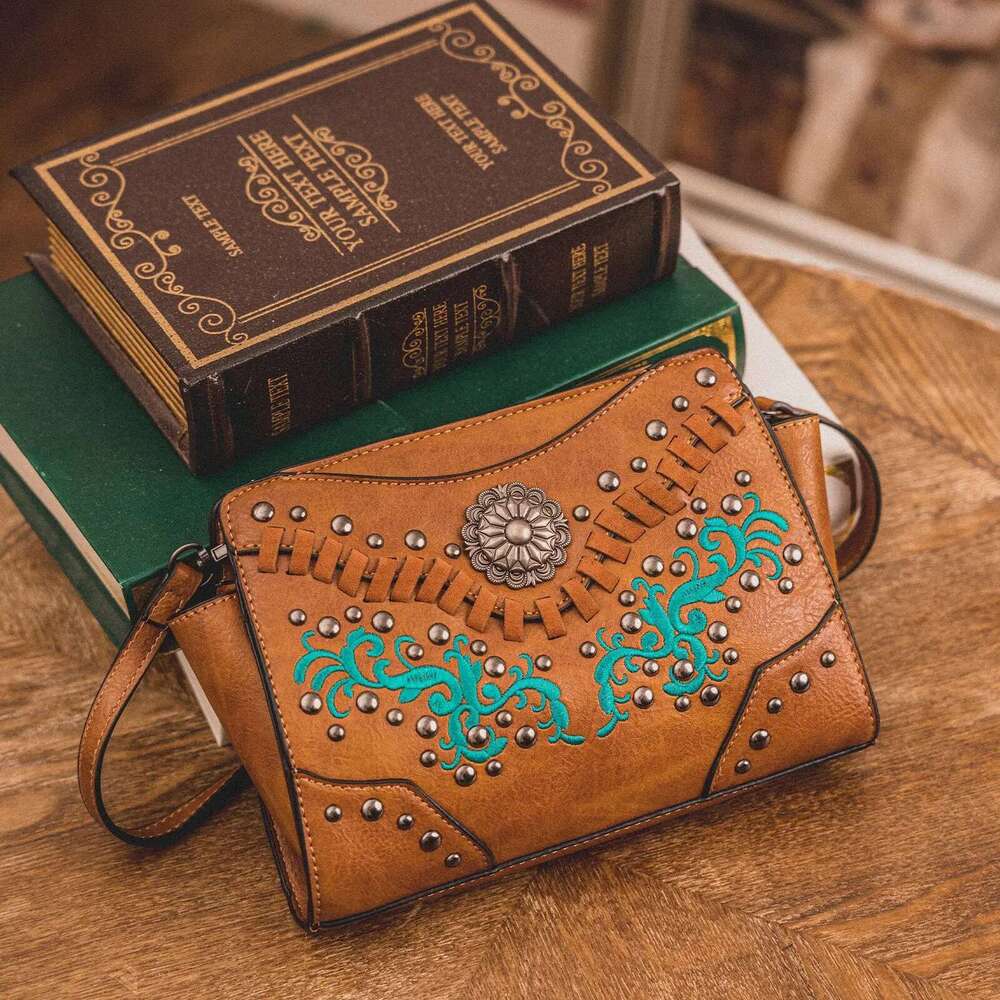 Celela Designer Handbag Original Design Women's Embroidered Western Leather Purse Shoulder Bag For Ladies Handbag