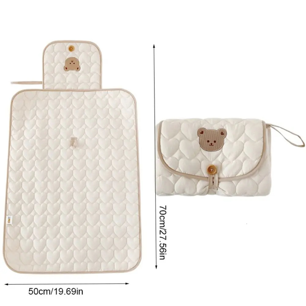 Bear Diaper Changing Pad Multifunctional Foldable Baby Changing Pad Detachable Waterproof Folding Diaper Changing Cover 250515