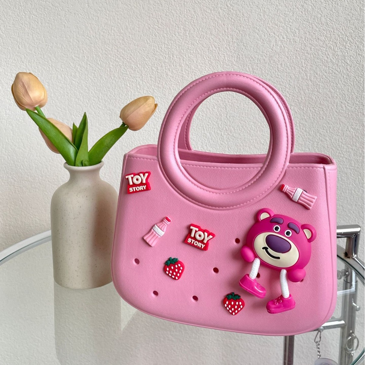 Bb003eva New Solid Color DIY Waterproof Storage Beach Bag Fashionable Hollow Travel Handbag Full