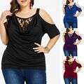 Plus Size Designer Clothing Women Womens Top T-shirt Men Tops Tee Shirt 2025 Large Lace Cold Solid Color Casual Round Neck Off Shoulder Womens Short S