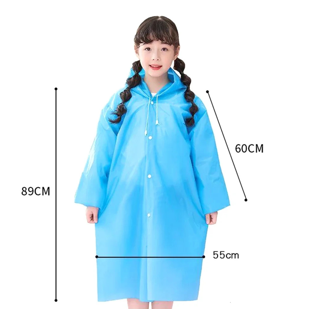 Solid Color Kids Raincoat Outdoor Waterproof Children Rain Poncho EVA Hoodie Rainwear Student Rain Coat Folding Kids Rain Coat 250515