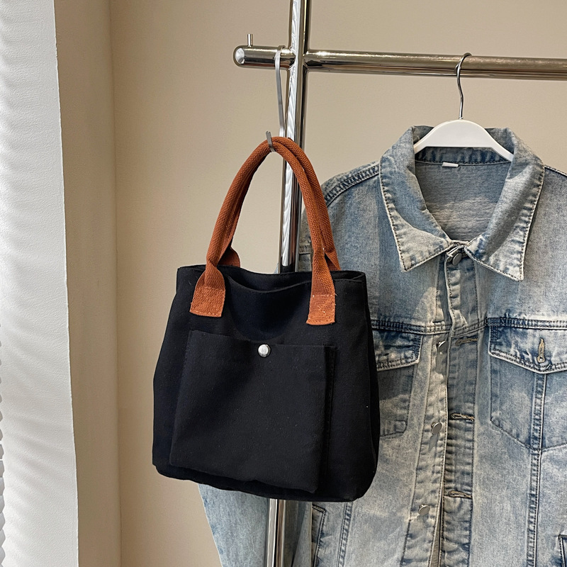 Free Delivery Designer Bag 2025 New Canvas Fabric Harajuku Simple And Versatile Casual Solid Color Hand Women's Trend Luxury Bag