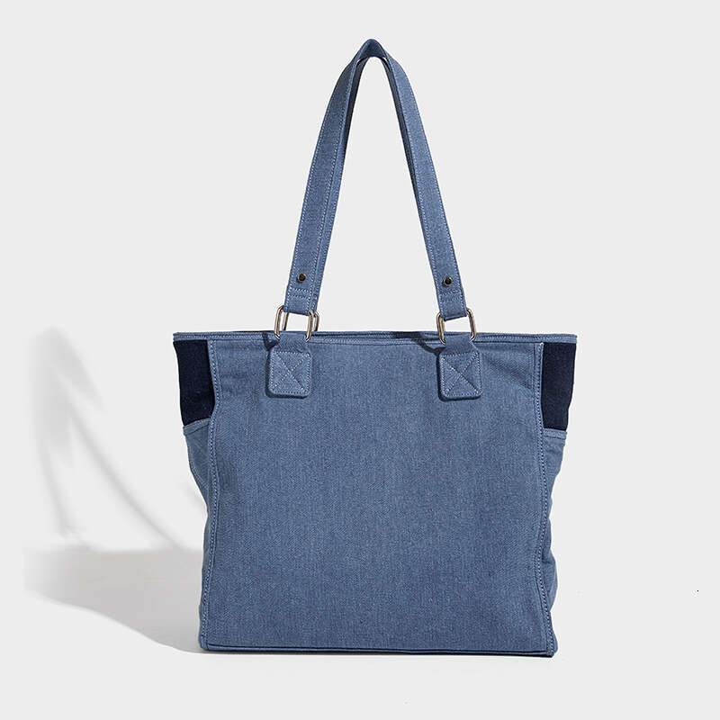 Women's Bags Designer Design Canvas Denim Tote Women's Spliced Large Capacity Bag, Commuting Guangzhou Bag