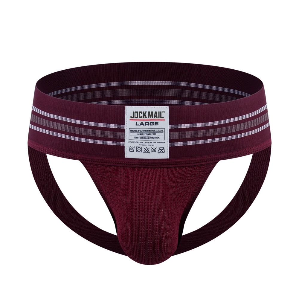 JOCKMAIL Sexy Underwear Men Thong Jockstrap Lingerie G String Man Penis Pouch Cueca Homem Underpants Wide Waistband Panties 250515