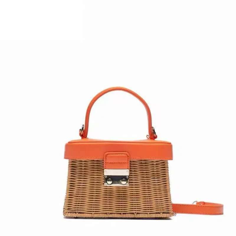 Summer Women's Art Imitation Rattan Grass Woven Bag, Mobile Phone Key Storage Handbag