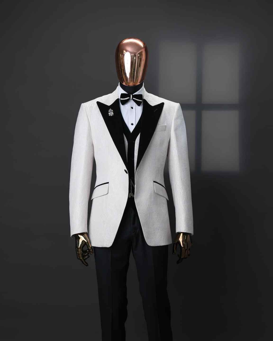 Elegant Jacquard Wedding Tuxedos 3 Piece Set Jacket Vest Pants Single Breasted Men Suit Designer Groom Blazers Customized