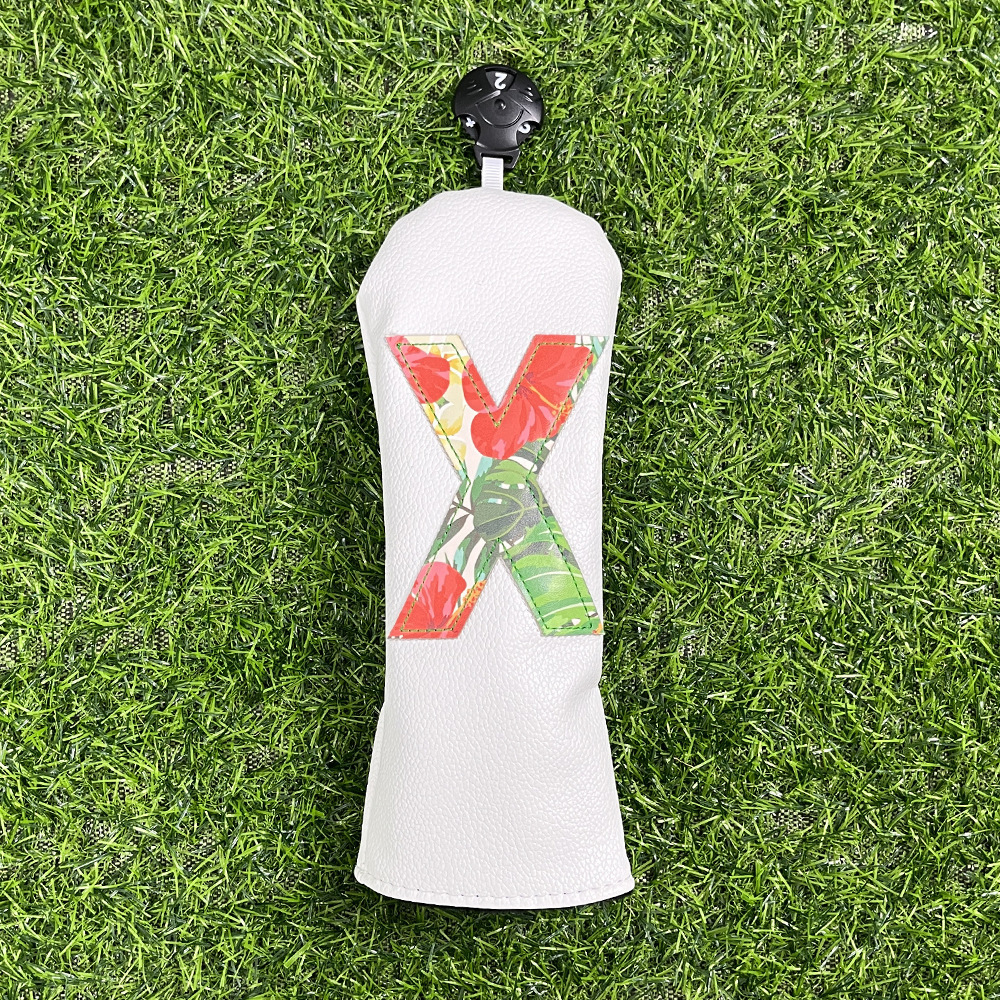 GGolf Headcovers Summer Fashion Head Cover High Qaulity Driver Wood Cover Set White Premium Leather Driver Fairway Hybrid Golf Wo 240619