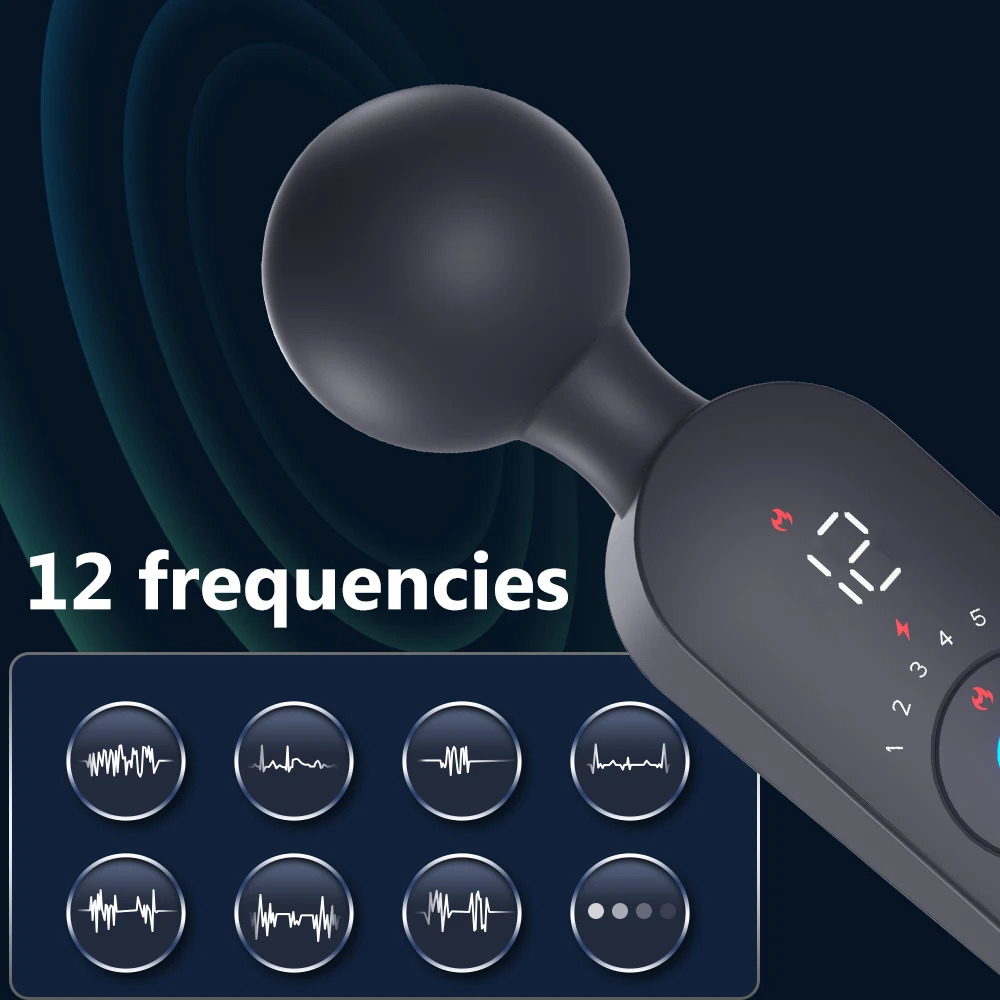 AV Magic Wand Vibrator for Women Clitoris Stimulator Heating Powerful Female Massager Digital Display USB Rechargeable Sex Toy 250515