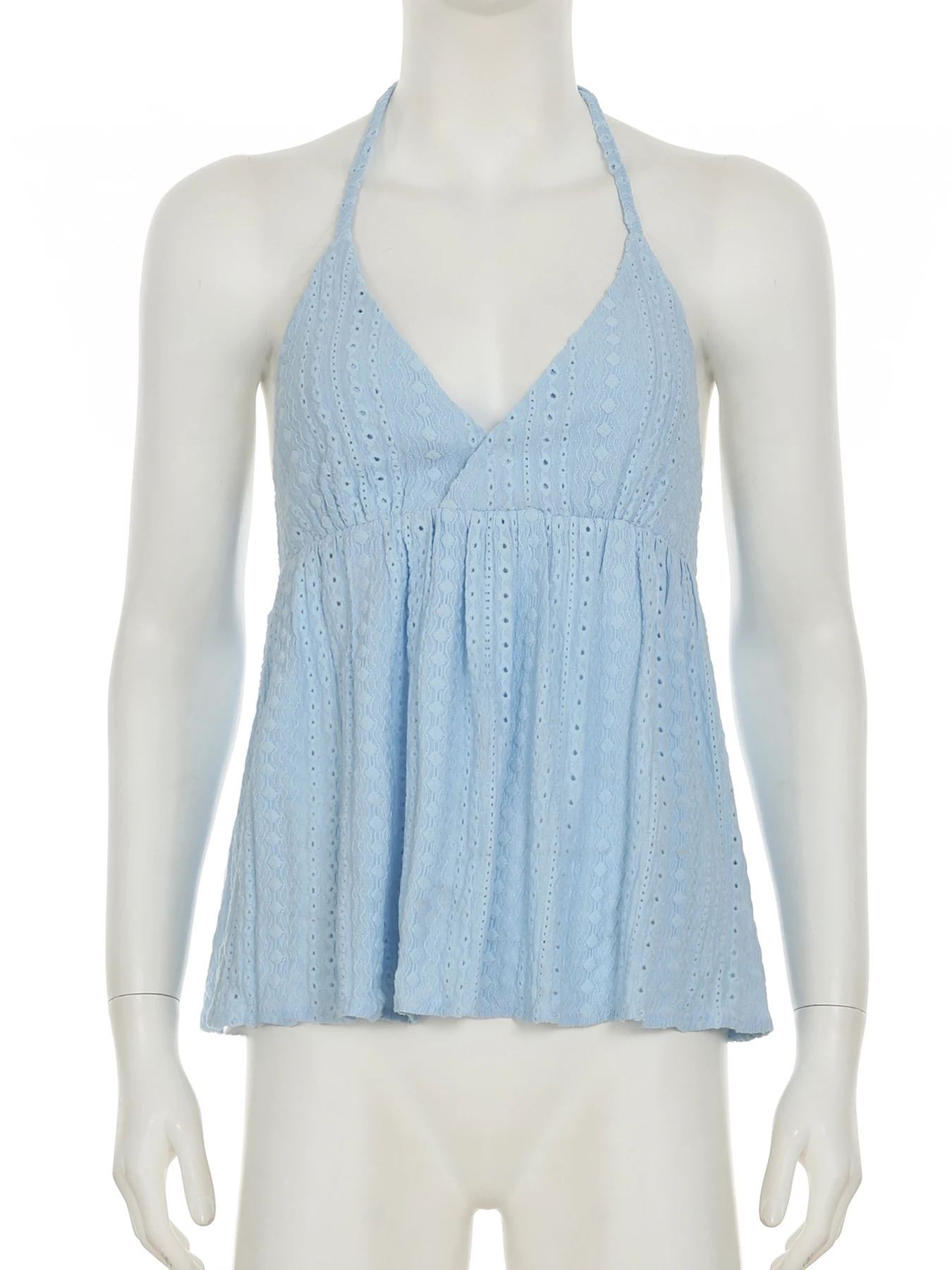 IAMSURE Holiday Loose Hollow Out Camis Top Beach Style Solid Deep VNeck Sleeveless Tank 2025 Summer Fashion Lady 250506