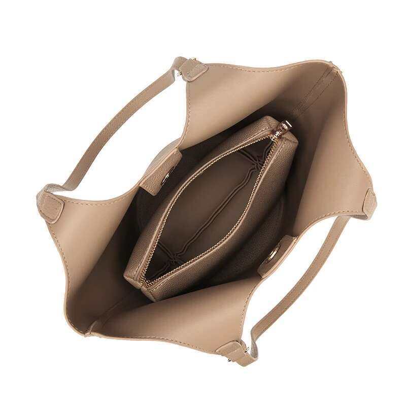 Retro Simple Shoulder Bags Large Capacity Pu Leather Bucket Women's Commuting Underarm Bag Fashion Ladies Handbags