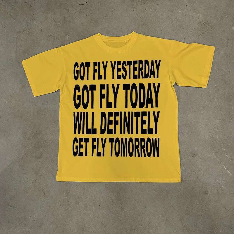Men Y2K Cotton Hiphop Haruku Letter Print Retro Top Grunge Goth Streetwear Tee Punk Oversized Short Sleeve T-shirt EMO