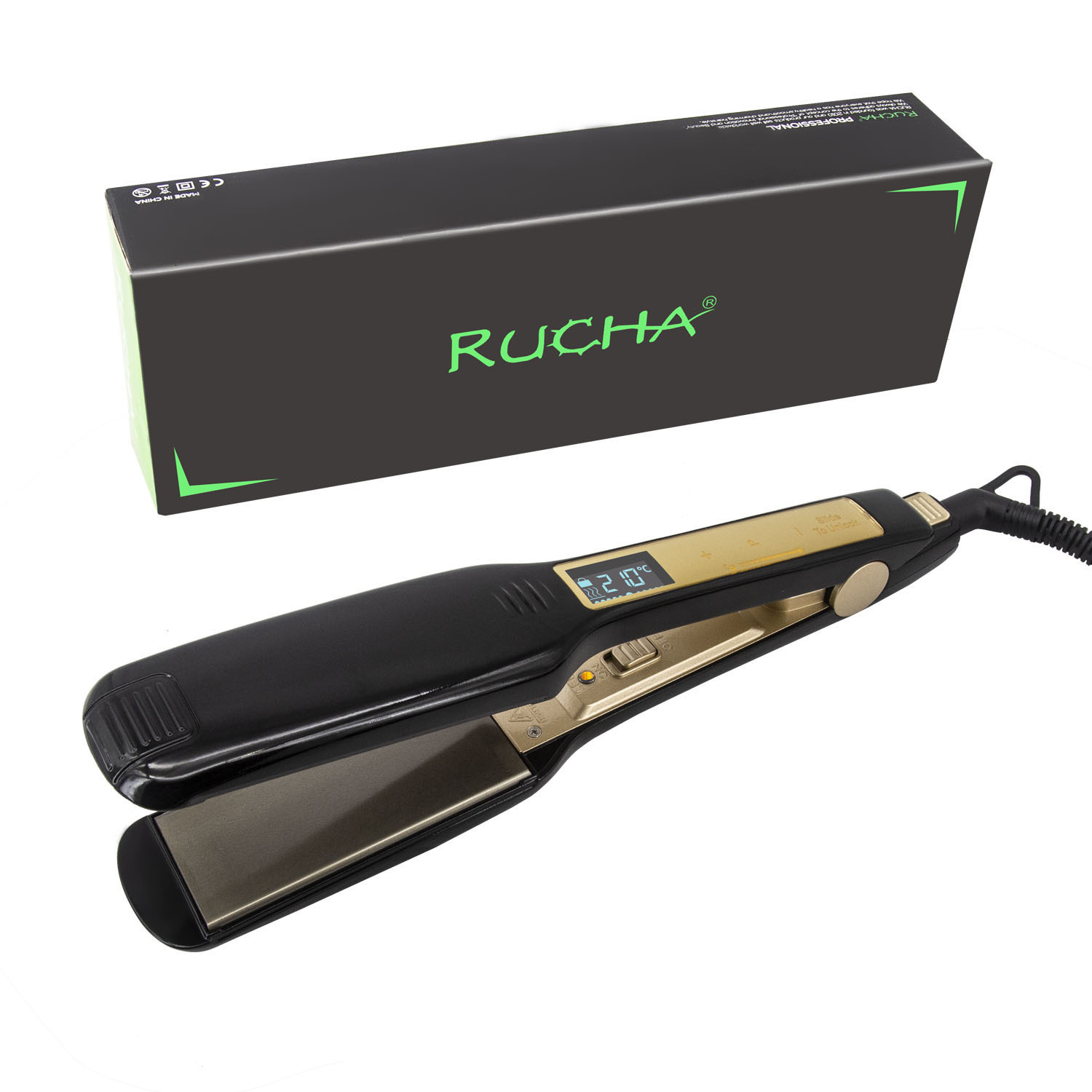 Hair Straighteners KIPOZI Professional Hair Striaghtener Dual Volotag Instant Heating Flat Iron 2 In 1 Hair Curler LCD Digital Display 230617