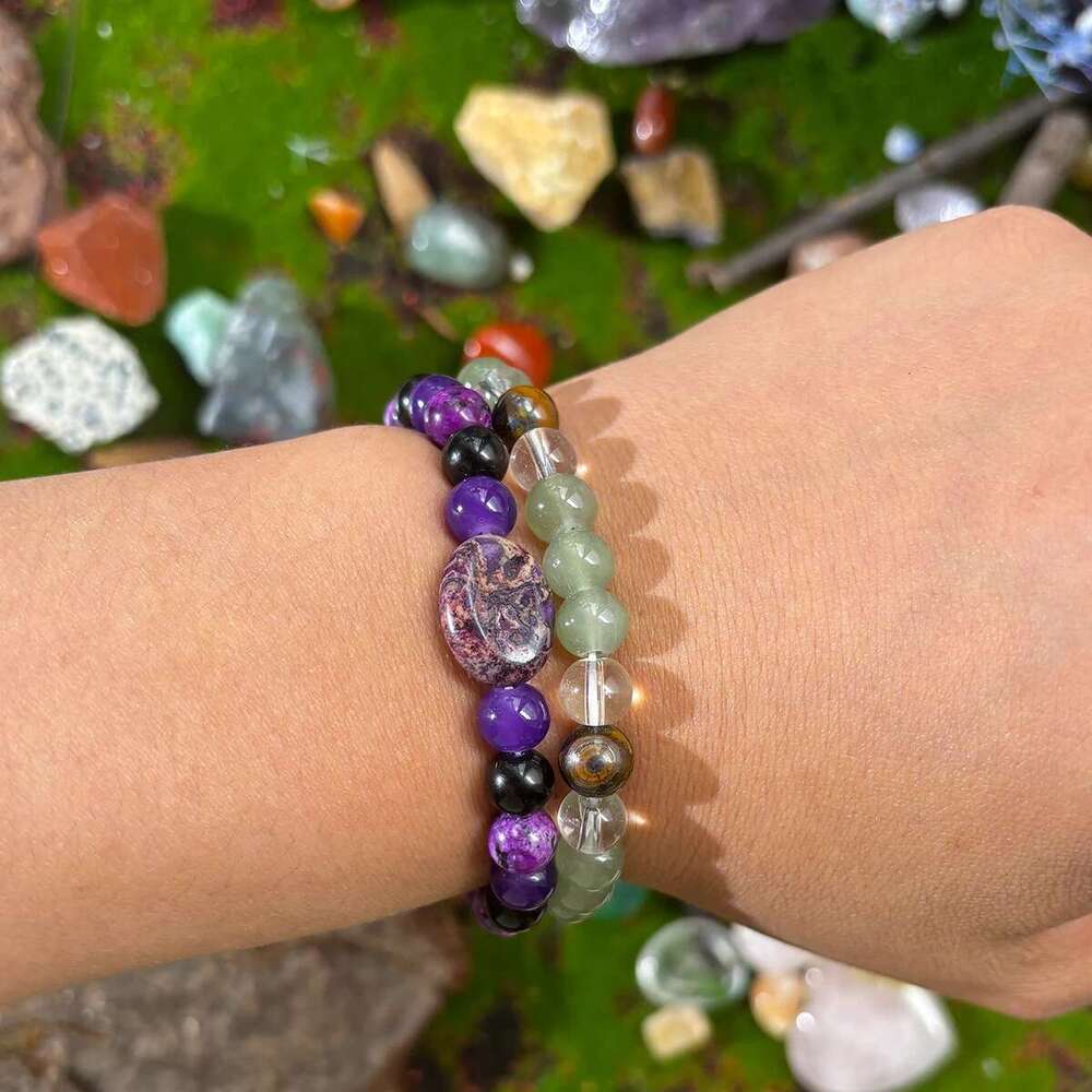 1Pc/Bohemian Purple Natural Stone Bracelet Handmade Men Women Jewelry Perfect Christmas Gift