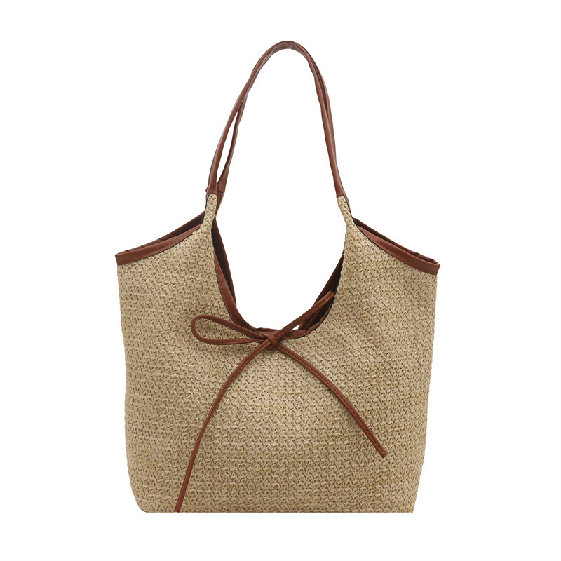 Korean Luxury Bag Niche Highend Handbag For Women's Spring And New Free Delivery Designer Bag Summer 2025 New Style Spliced Woven Commuting Tote 