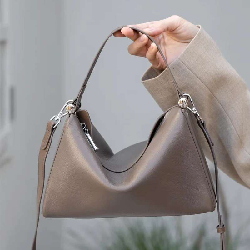 genuine leather fashion women shoulder crossbody gray bag yellow designer soft cowhide ladie handbag female apricot white