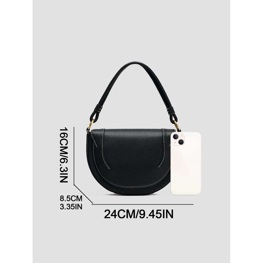 Autumn and winter new women's handbag advanced color contrast line embellished single shoulder crossbody bag