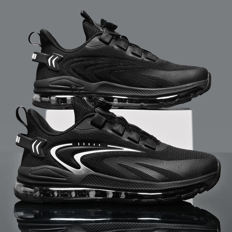 2025 New Fashion Large Size Men's Sneakers Rotating buckle Breathable Mesh Air Cushion Running Shoes Youth Casual Sport Shoes