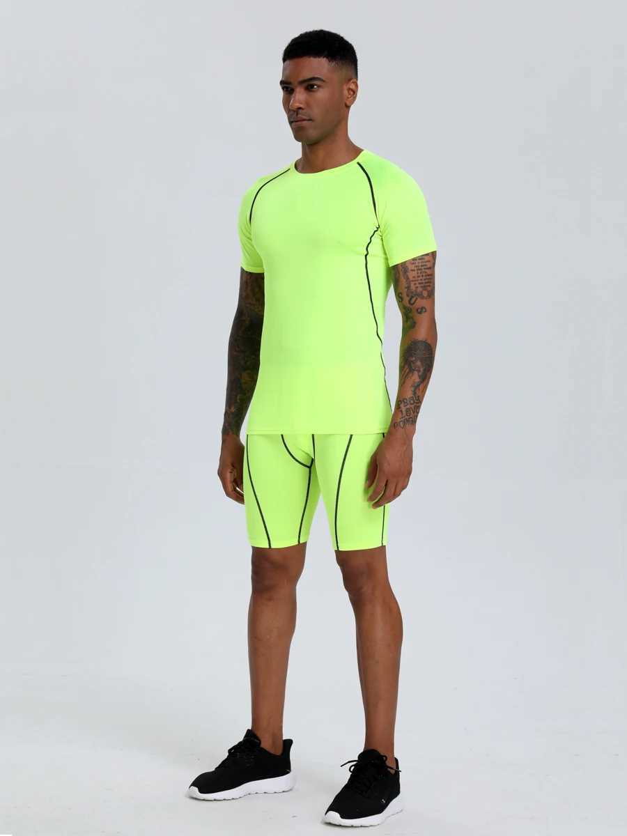 New Arrival Mens Compression Top Active Mid Stretch Breathable Moisture Wicking Workout T-shirt For Outdoor Sports Z250515