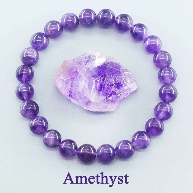 Amethust Made Of Real Stone Beads Body-Purifying Geniune Amethyst Natural Crystal Bracelet For Women Pulsera