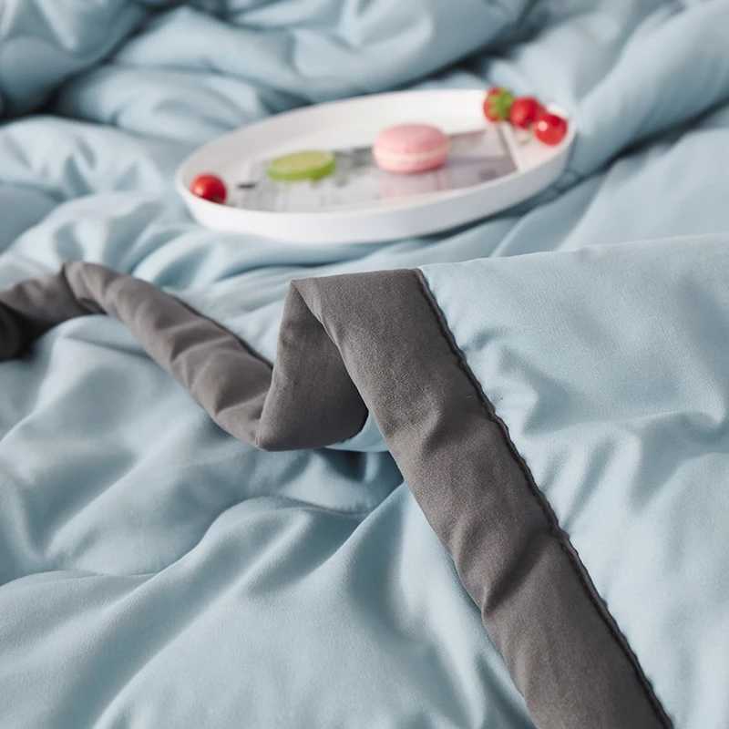 Spring Summer Air Conditioning Quilt Washed Cotton Throw Blanket Quilting Thin Comforter Cooling Duvet Quilted Quilt Solid Color M250515