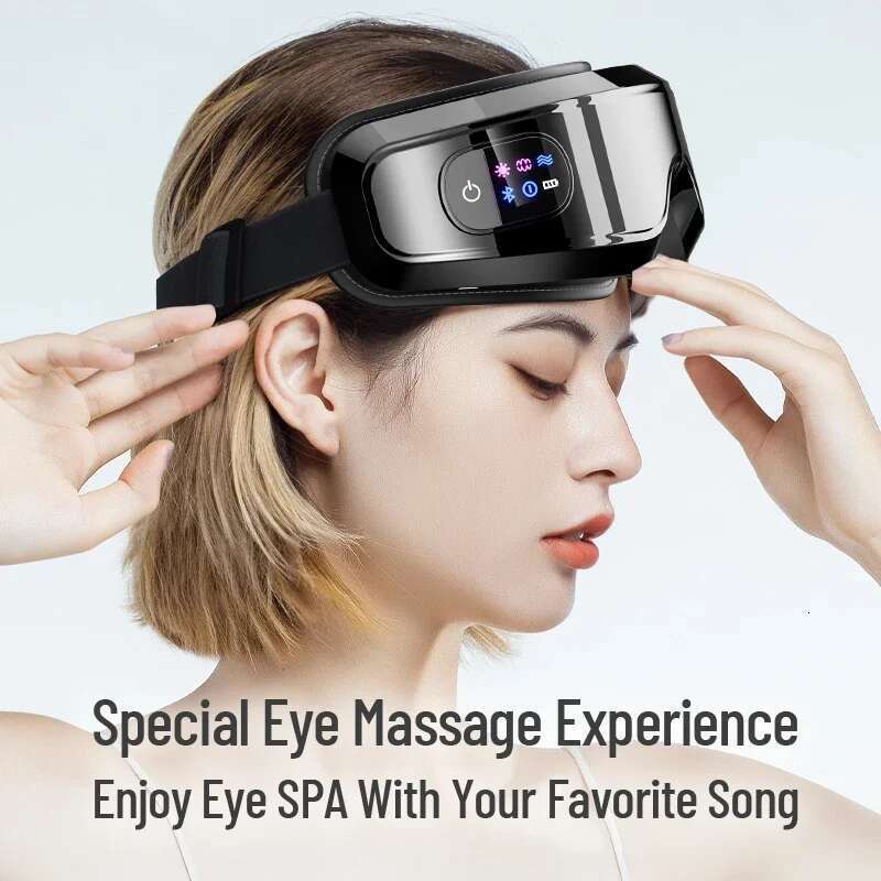 Smart Massager and Vibration 6 Modes with Bluetooth Music Heat Compression Foldable Eye Massage for Migraines