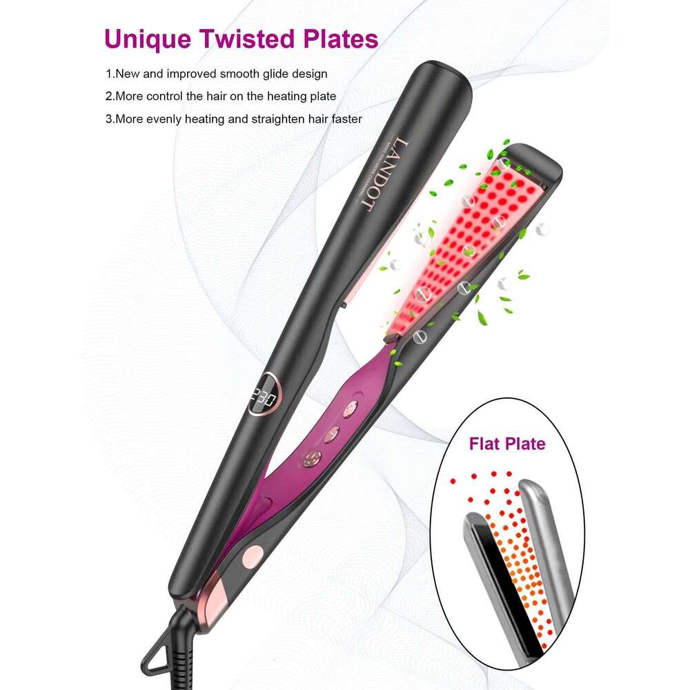 Landot Straightening Curling Iron Combo for Curl Wave Straighten Women Hair - 1 Inch Dual Voltage HS168 | landot